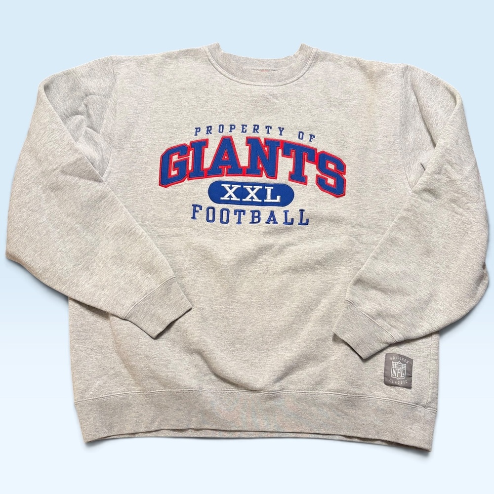 New York Giants Sweatshirt Mens Medium Gray NFL Football Reebok Gridiron Classic